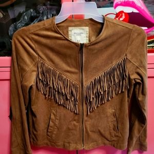 COPY - Brown suede fringe kids jacket